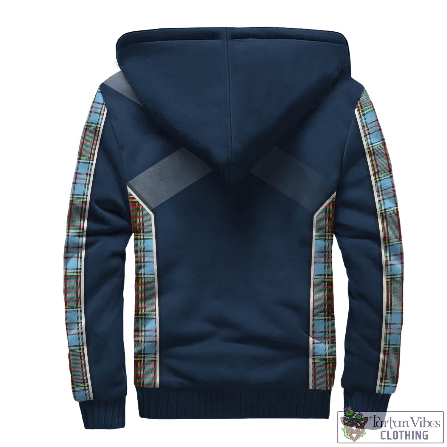 Tartan Vibes Clothing Anderson Ancient Tartan Sherpa Hoodie with Family Crest and Scottish Thistle Vibes Sport Style