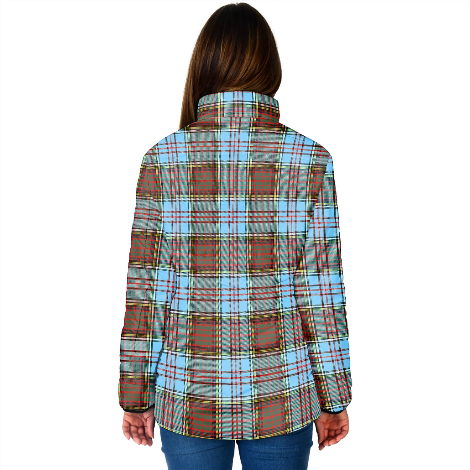 Anderson Ancient Tartan Padded Jacket with Family Crest - Tartan Vibes Clothing