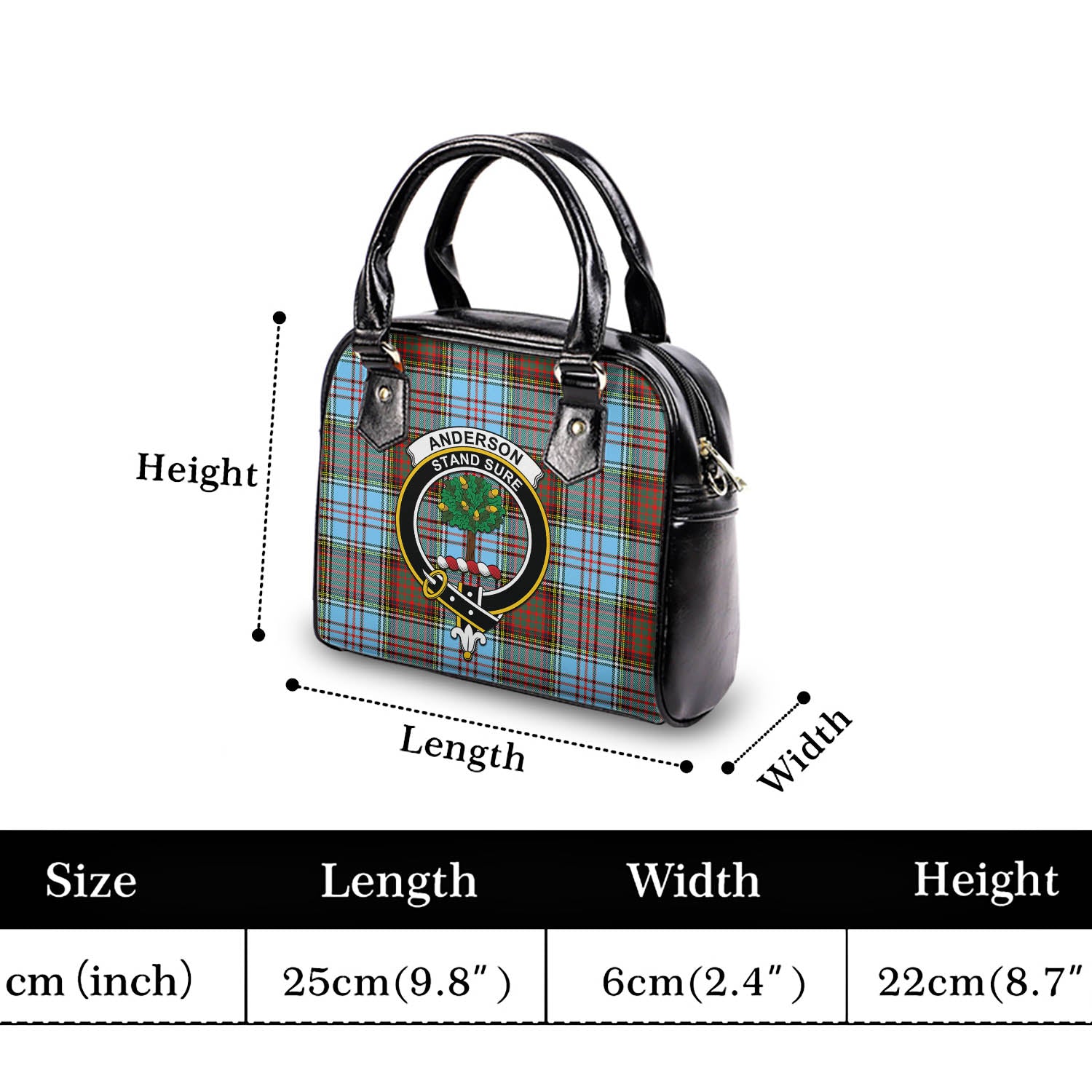 Anderson Ancient Tartan Shoulder Handbags with Family Crest - Tartanvibesclothing