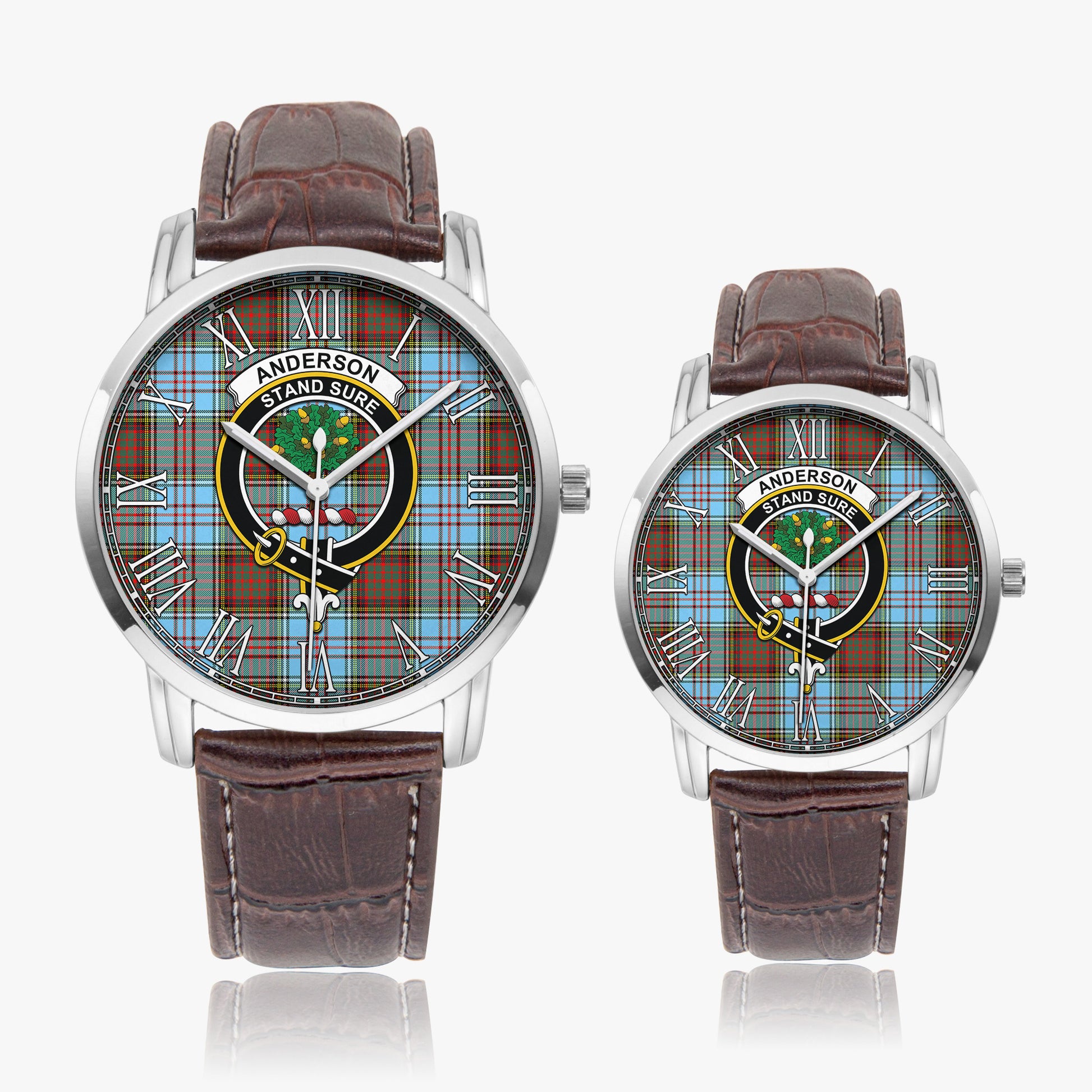 Anderson Ancient Tartan Family Crest Leather Strap Quartz Watch - Tartanvibesclothing