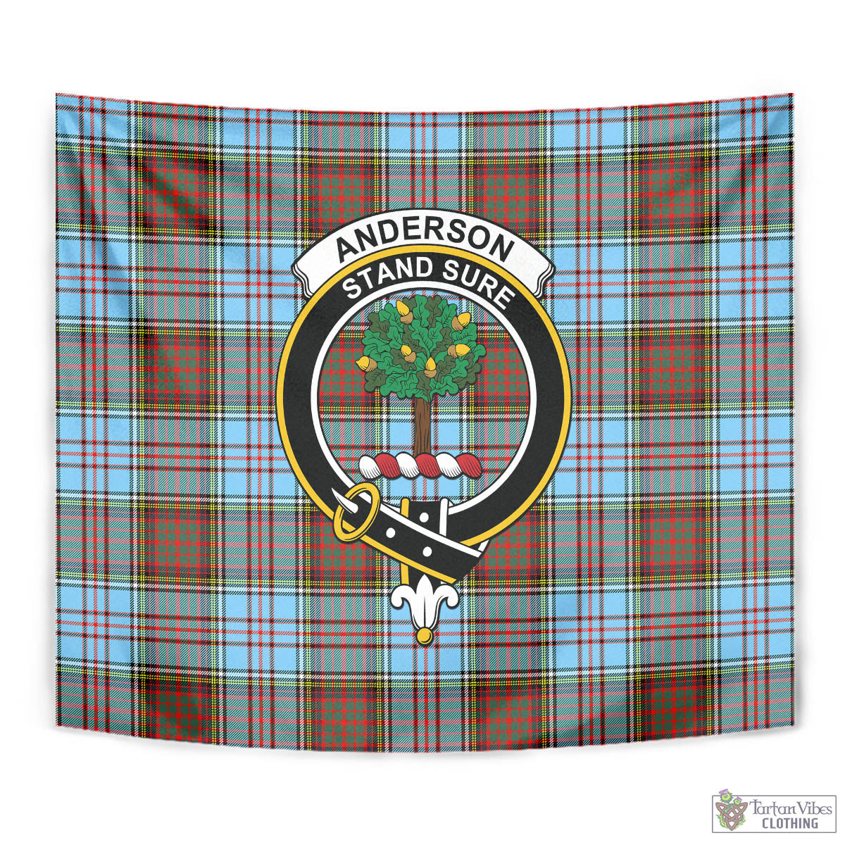 Tartan Vibes Clothing Anderson Ancient Tartan Tapestry Wall Hanging and Home Decor for Room with Family Crest