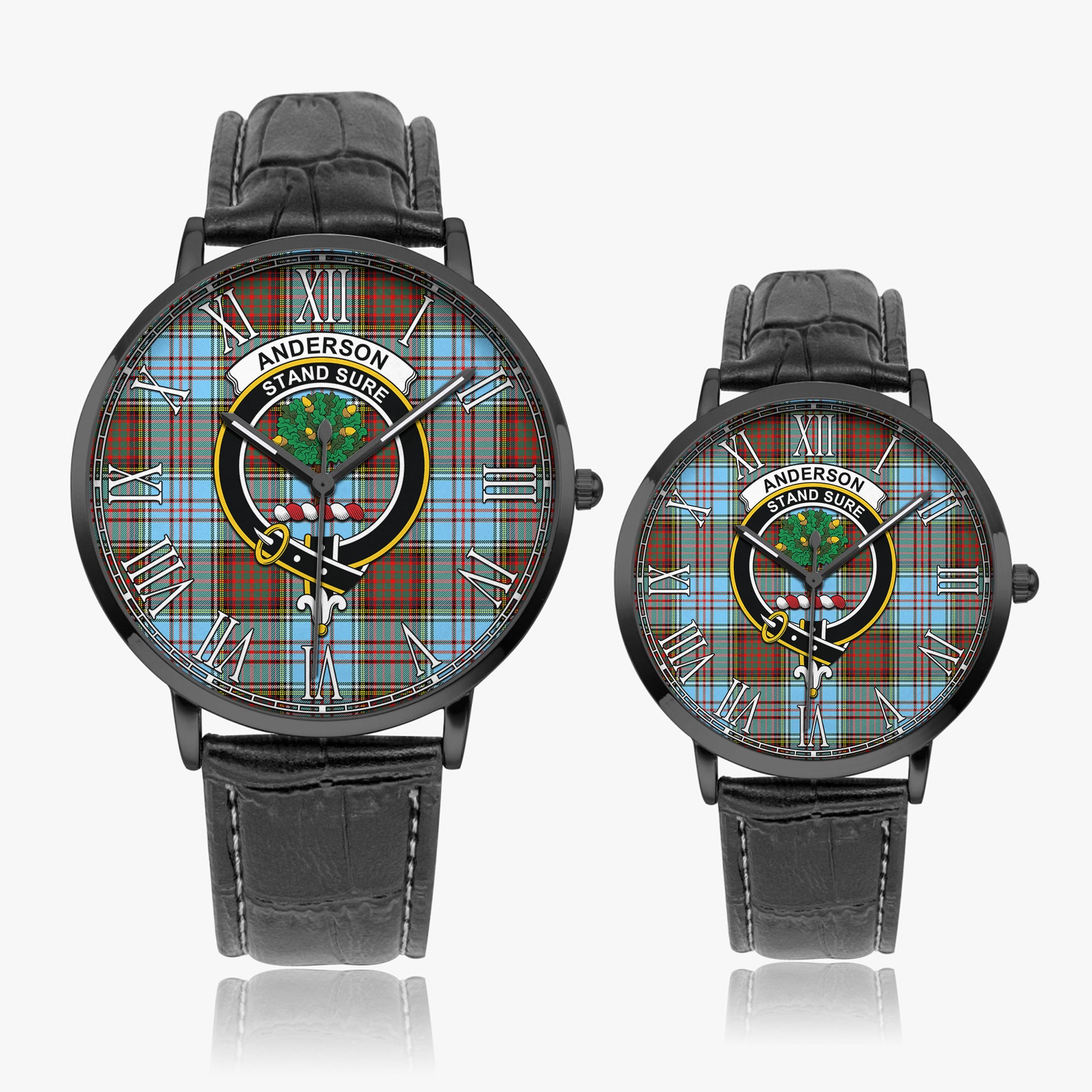 Anderson Ancient Tartan Family Crest Leather Strap Quartz Watch - Tartanvibesclothing