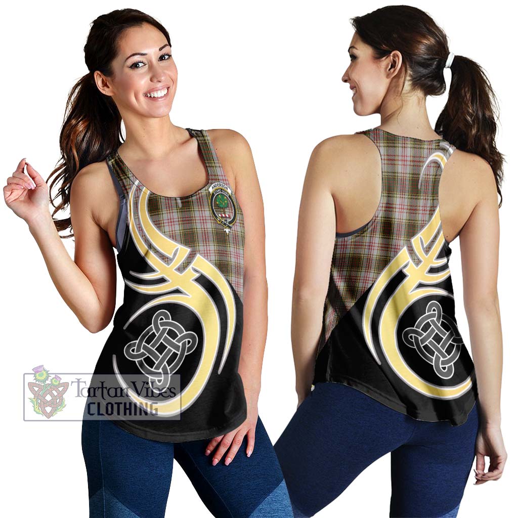 Anderson Dress Tartan Women's Racerback Tanks with Family Crest and Celtic Symbol Style 4XL - Tartan Vibes Clothing