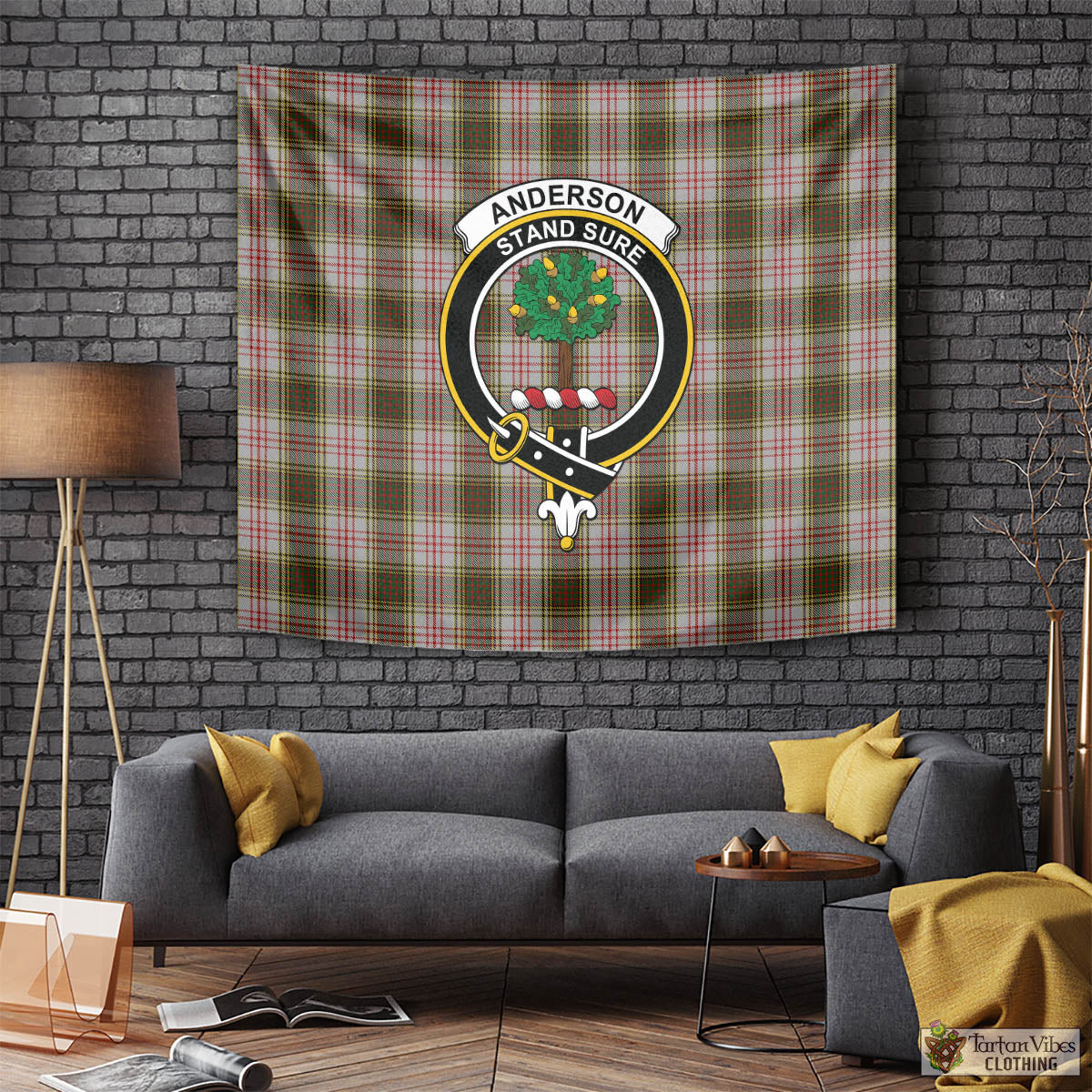 Tartan Vibes Clothing Anderson Dress Tartan Tapestry Wall Hanging and Home Decor for Room with Family Crest