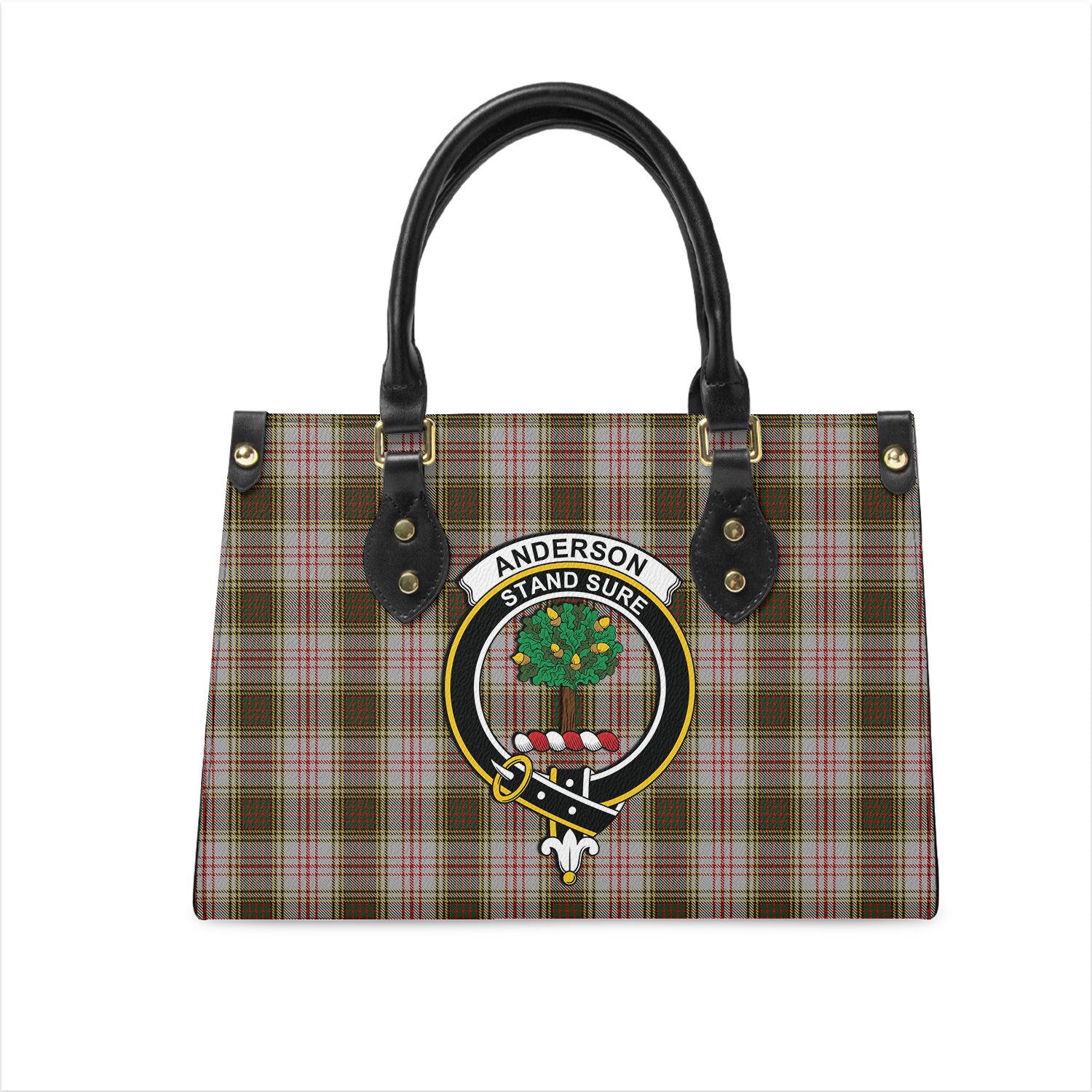 Anderson Dress Tartan Leather Bag with Family Crest One Size 29*11*20 cm - Tartanvibesclothing