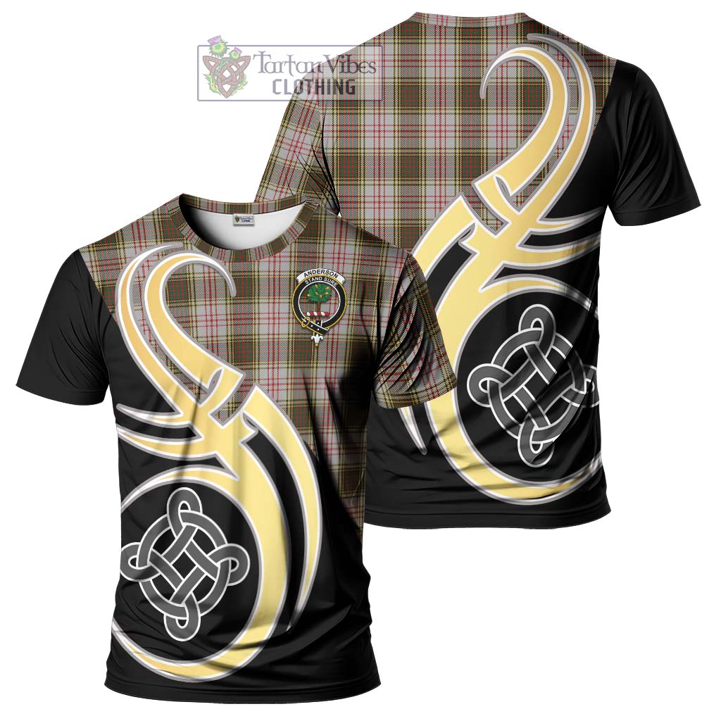 Tartan Vibes Clothing Anderson Dress Tartan T-Shirt with Family Crest and Celtic Symbol Style