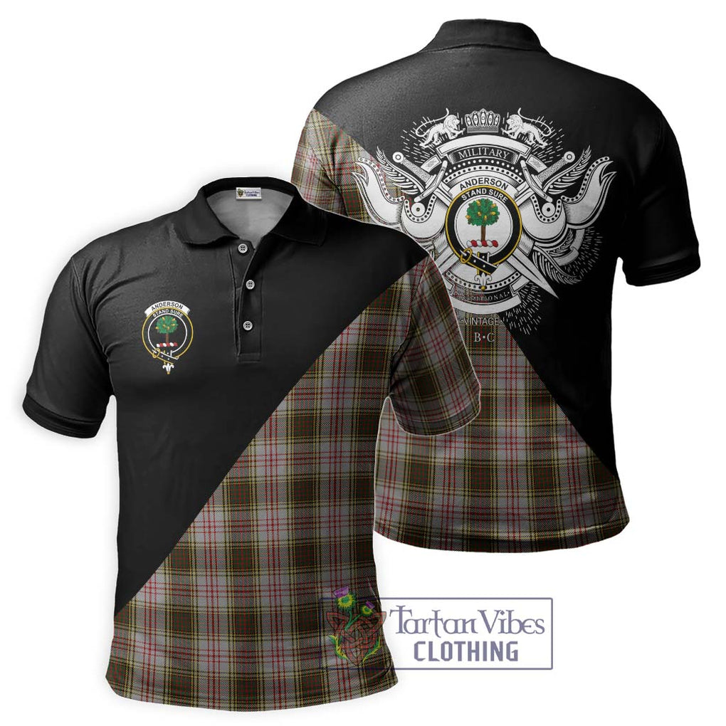 Anderson Dress Tartan Polo Shirt with Family Crest and Military Logo Style Kid - Tartanvibesclothing Shop