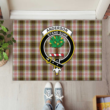 Anderson Dress Tartan Door Mat with Family Crest