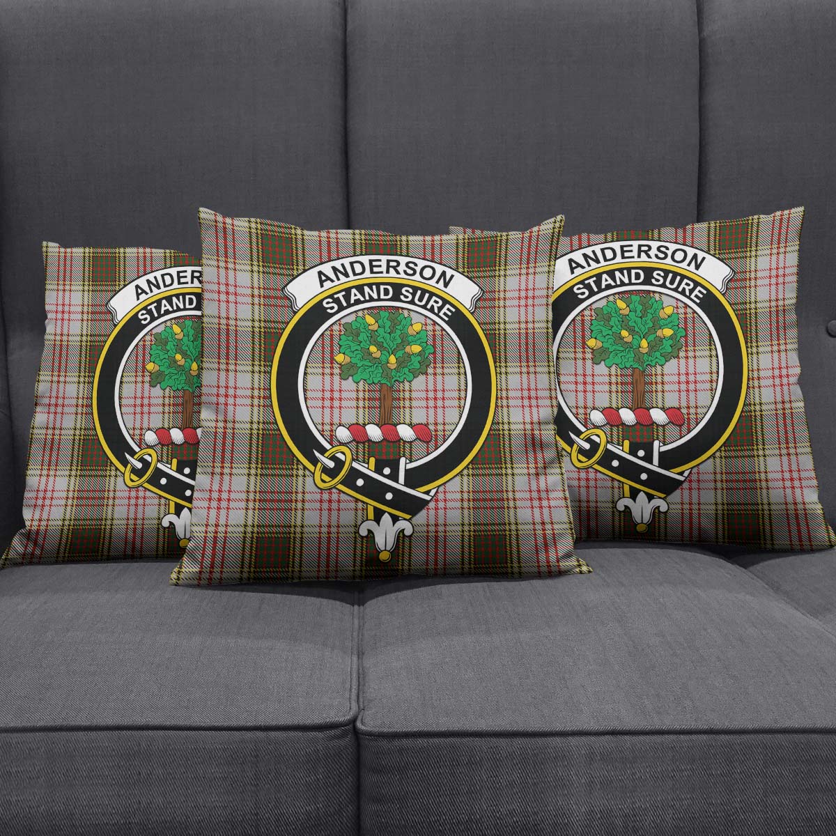 Anderson Dress Tartan Pillow Cover with Family Crest Square Pillow Cover - Tartanvibesclothing