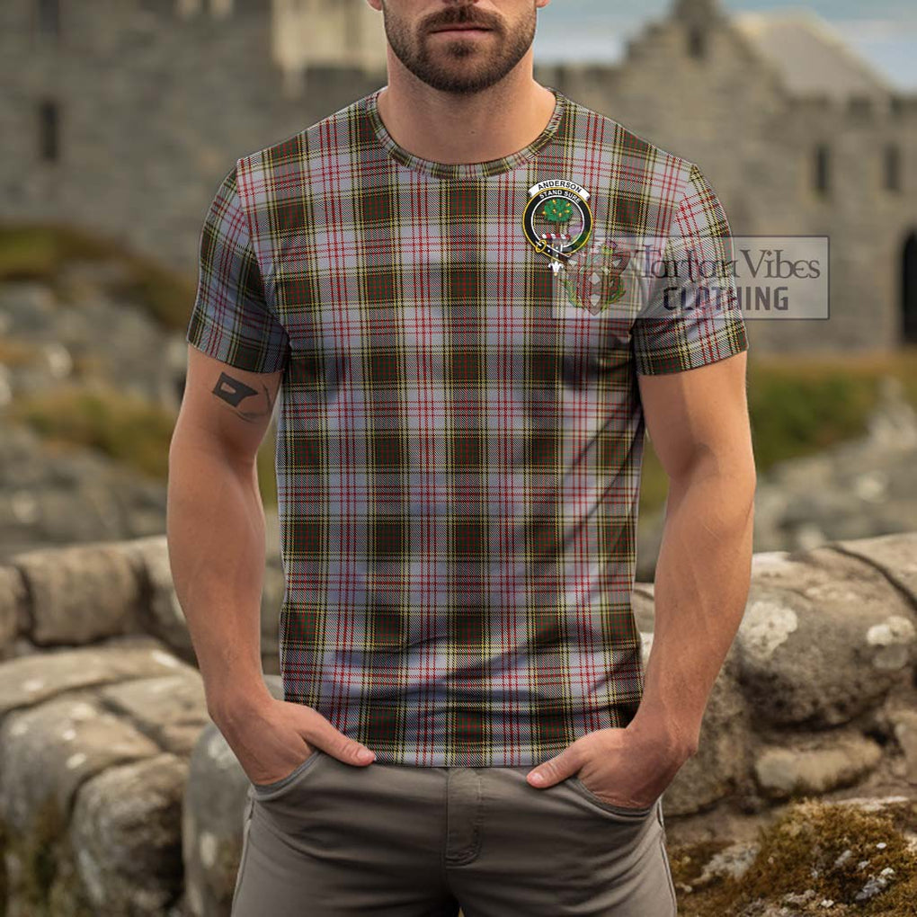 Anderson Dress Tartan Cotton T-Shirt with Family Crest Men's Shirt - Tartanvibesclothing Shop