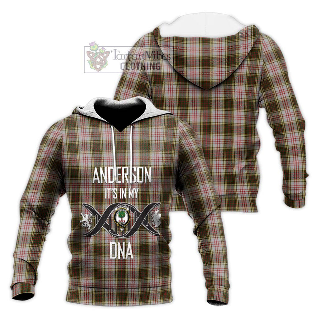 Anderson Dress Tartan Knitted Hoodie with Family Crest DNA In Me Style Unisex Knitted Pullover Hoodie - Tartanvibesclothing Shop