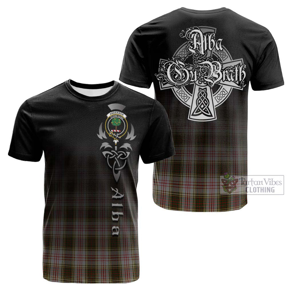 Tartan Vibes Clothing Anderson Dress Tartan Cotton T-shirt Featuring Alba Gu Brath Family Crest Celtic Inspired