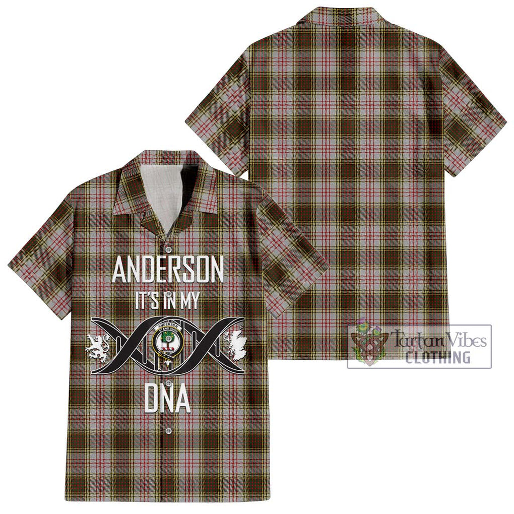 Anderson Dress Tartan Short Sleeve Button Shirt with Family Crest DNA In Me Style Kid - Tartanvibesclothing Shop