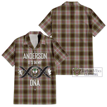 Anderson Dress Tartan Short Sleeve Button Shirt with Family Crest DNA In Me Style