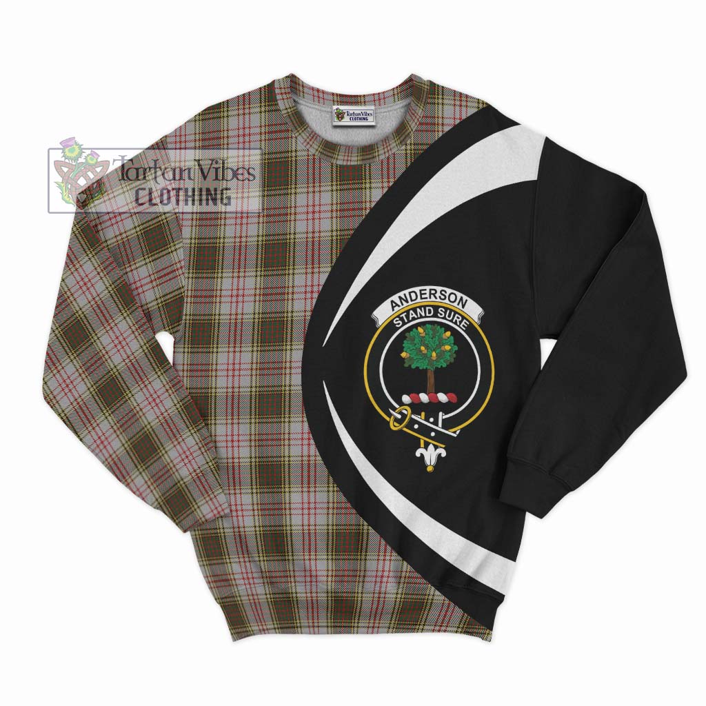 Anderson Dress Tartan Sweatshirt with Family Crest Circle Style Unisex - Tartan Vibes Clothing