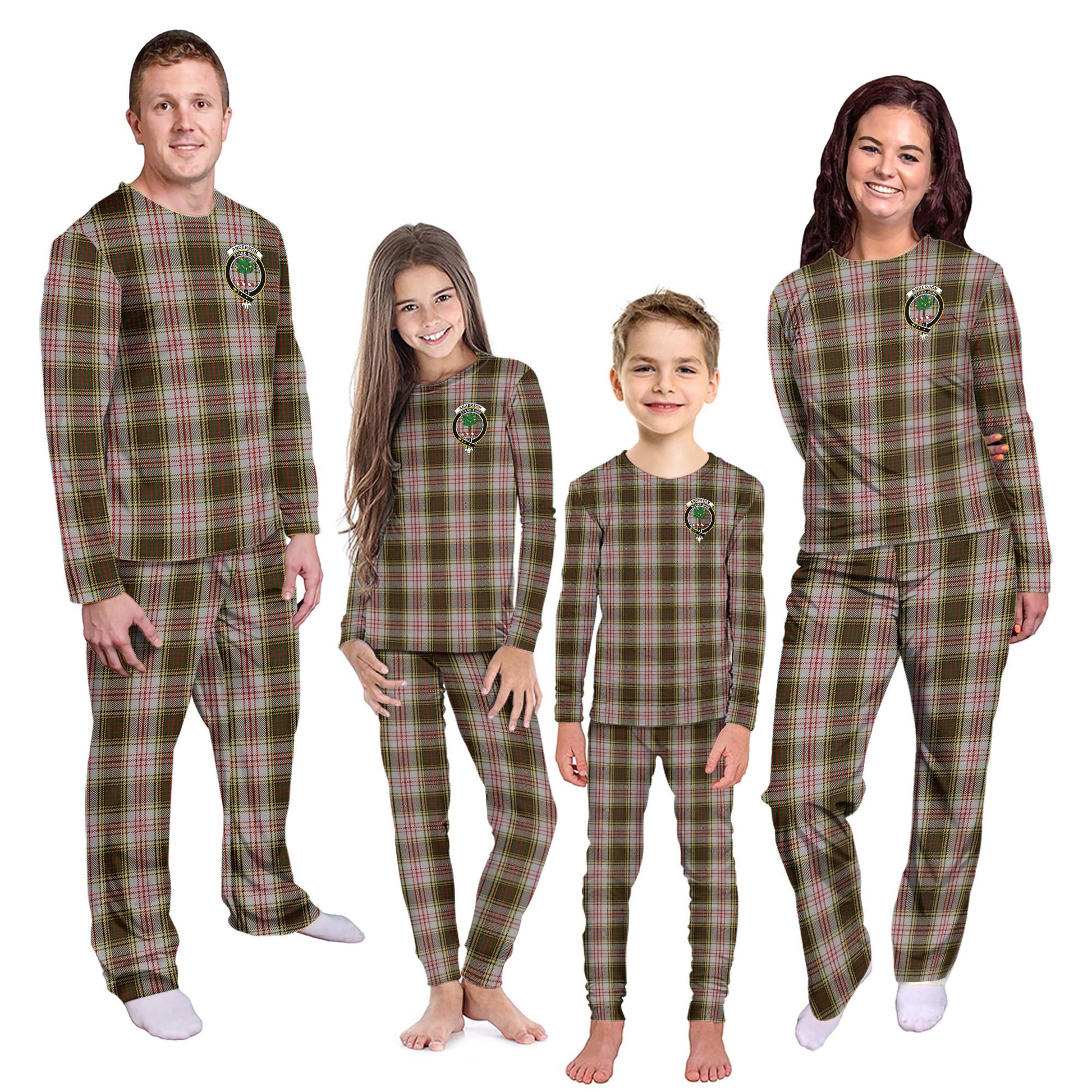 Anderson Dress Tartan Pajamas Family Set with Family Crest Kid - Tartan Vibes Clothing