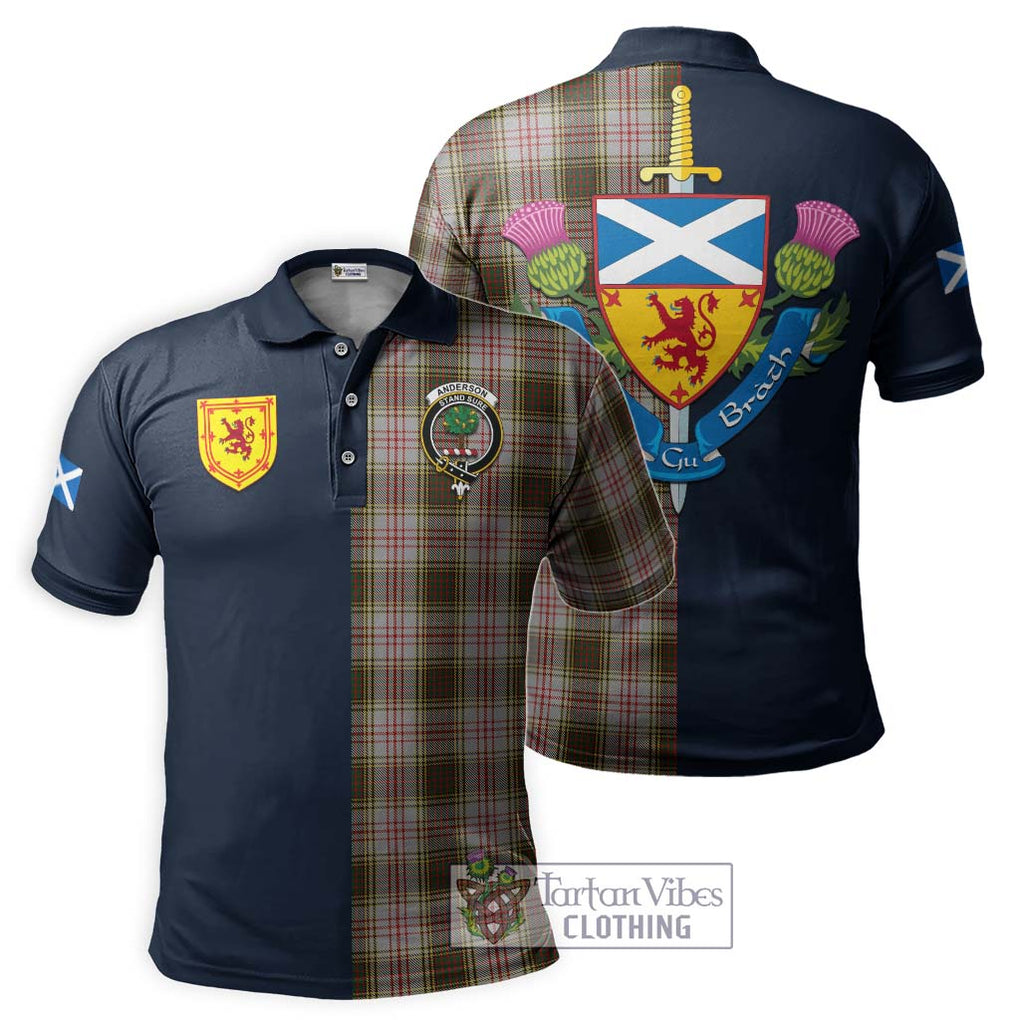 Tartan Vibes Clothing Anderson Dress Tartan Polo Shirt with Scottish Lion Royal Arm Half Style