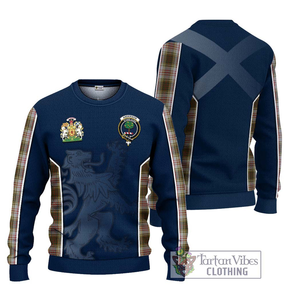 Anderson Dress Tartan Knitted Sweater with Family Crest and Lion Rampant Vibes Sport Style Unisex - Tartan Vibes Clothing