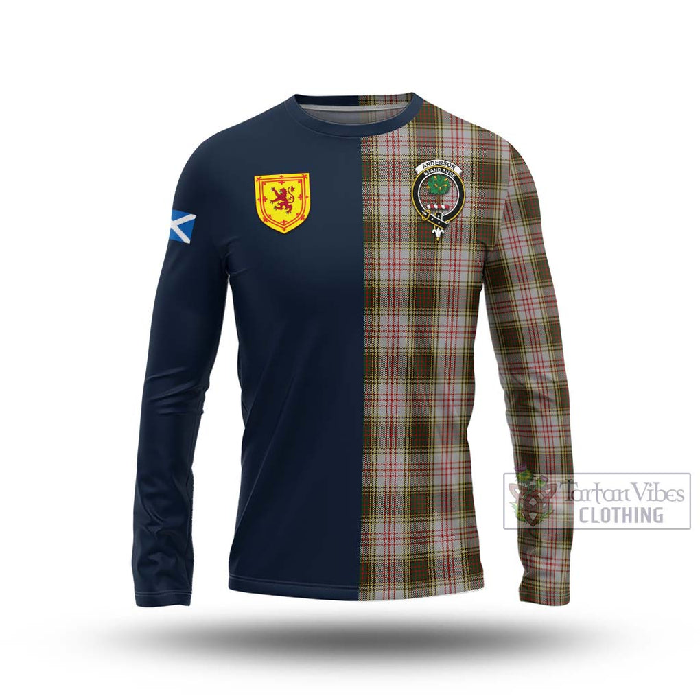 Tartan Vibes Clothing Anderson Dress Tartan Long Sleeve T-Shirt with Scottish Lion Royal Arm Half Style