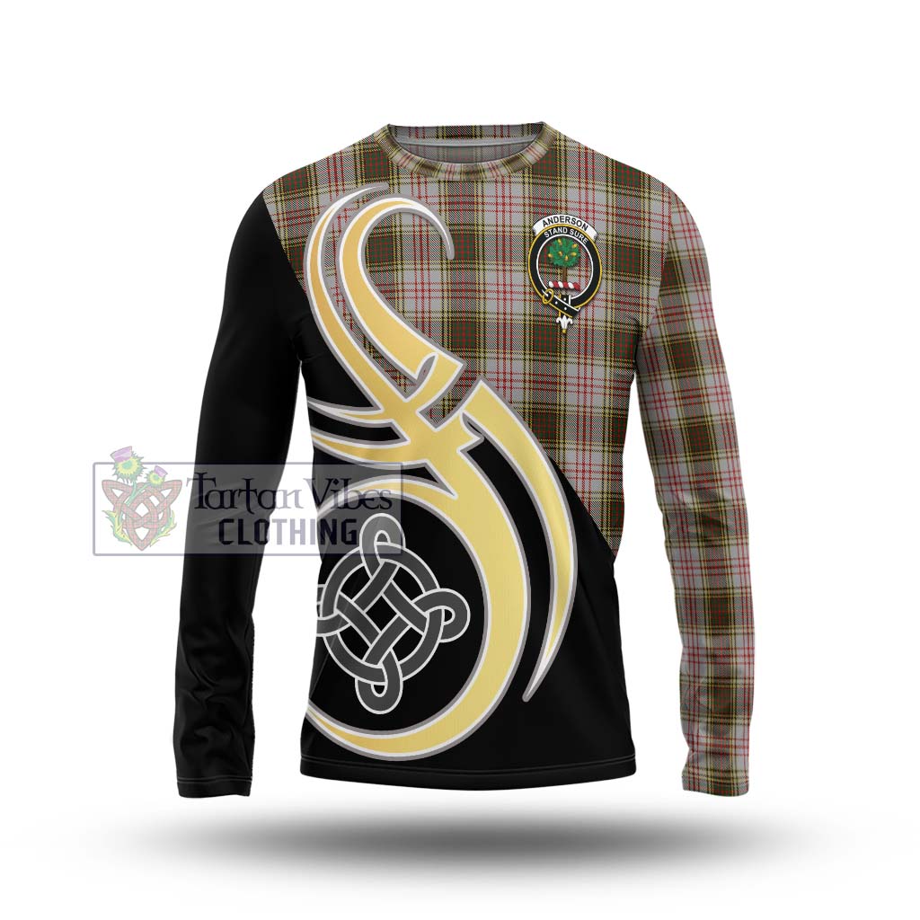 Anderson Dress Tartan Long Sleeve T-Shirt with Family Crest and Celtic Symbol Style Unisex - Tartan Vibes Clothing