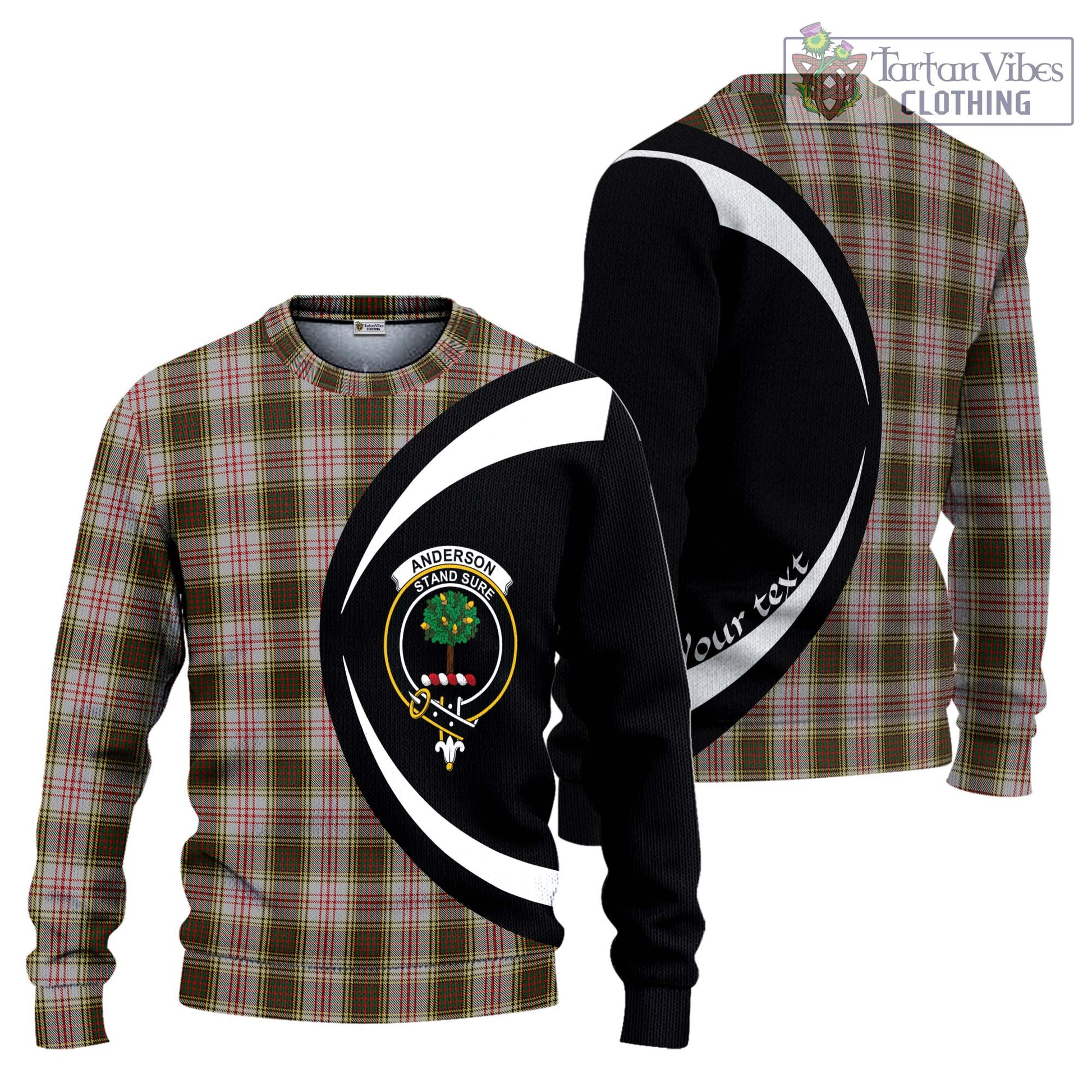 Anderson Dress Tartan Ugly Sweater with Family Crest Circle Style Unisex - Tartan Vibes Clothing