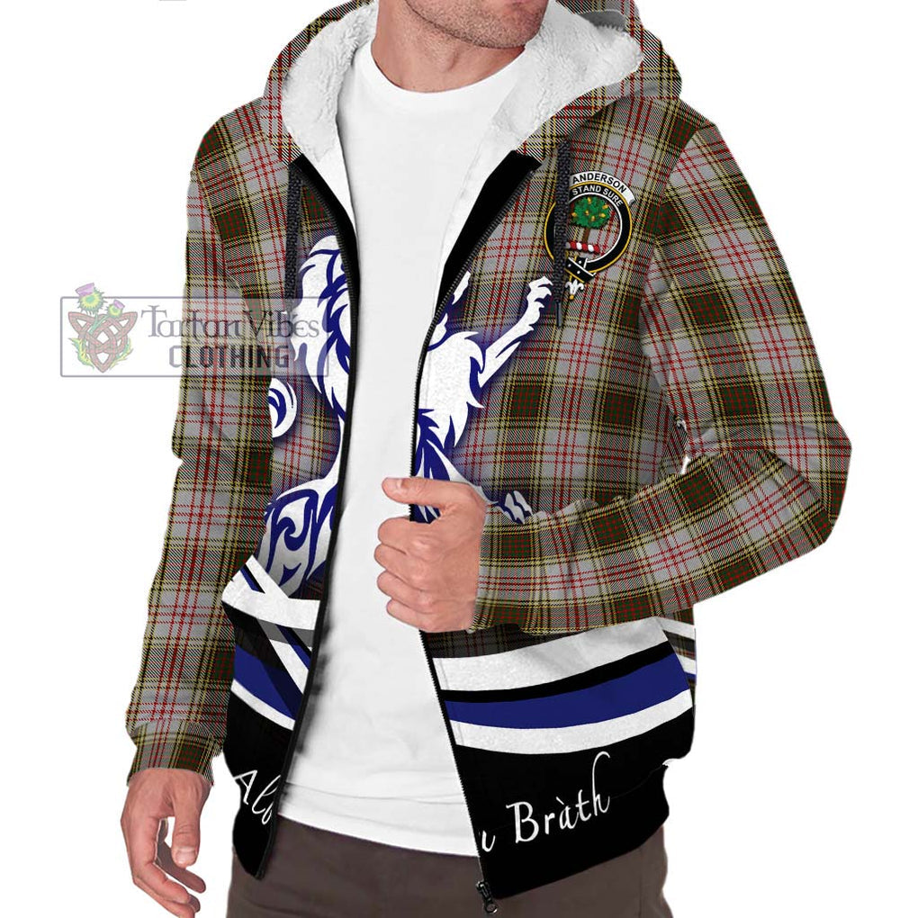 Anderson Dress Tartan Sherpa Hoodie with Alba Gu Brath Regal Lion Emblem Unisex S - Tartanvibesclothing Shop