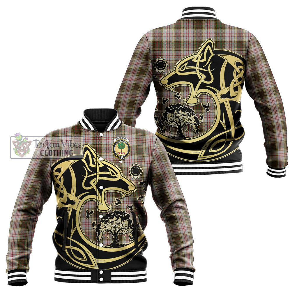 Anderson Dress Tartan Baseball Jacket with Family Crest Celtic Wolf Style Unisex - Tartan Vibes Clothing