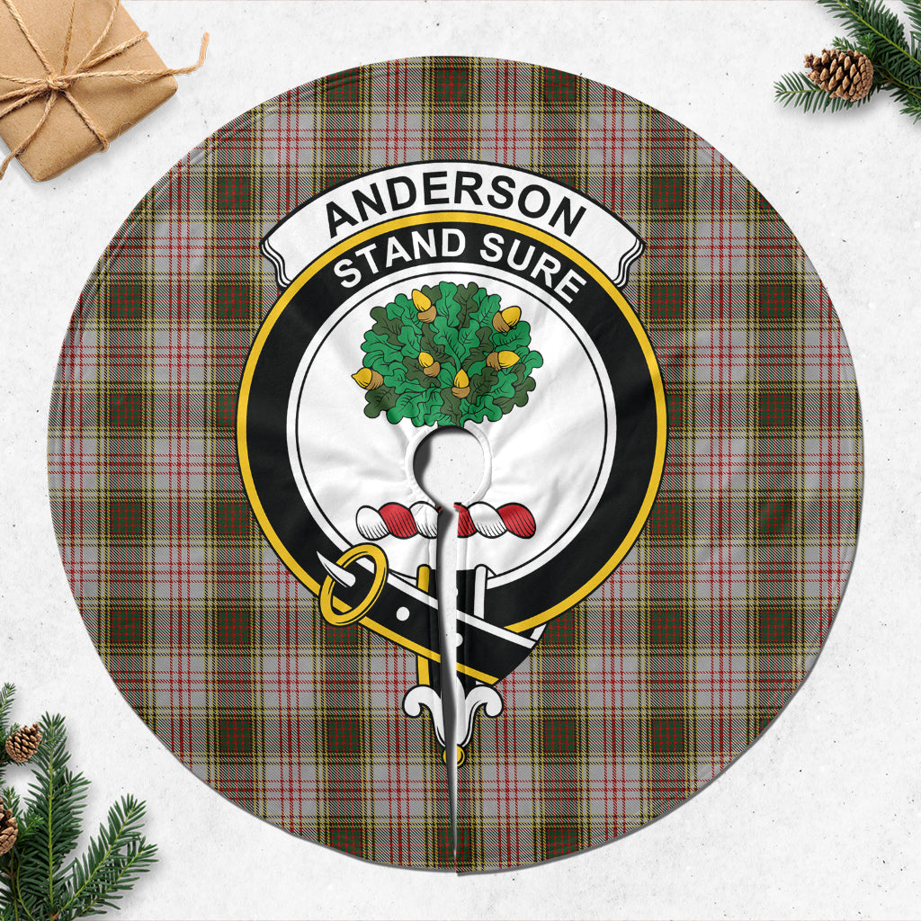 Anderson Dress Tartan Christmas Tree Skirt with Family Crest - Tartanvibesclothing