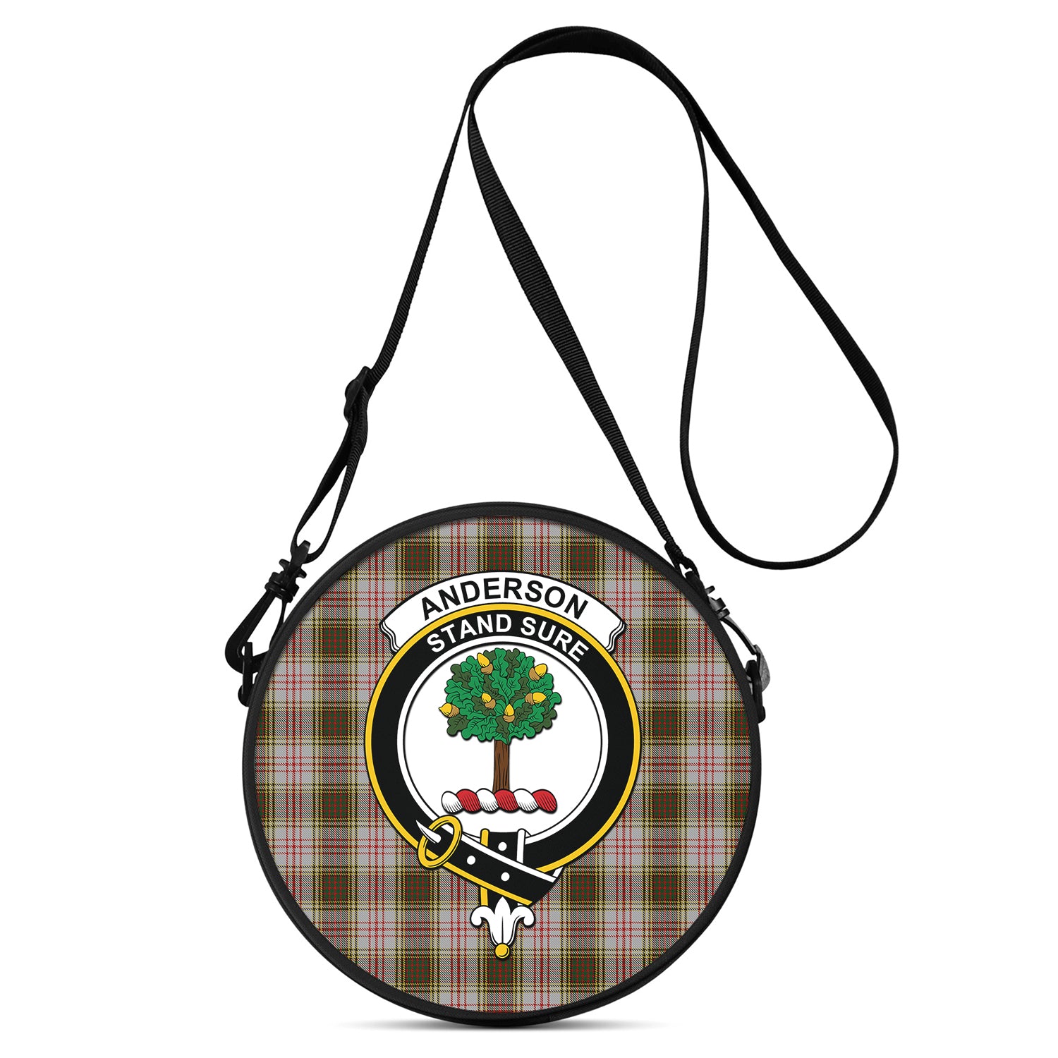Anderson Dress Tartan Round Satchel Bags with Family Crest One Size 9*9*2.7 inch - Tartanvibesclothing