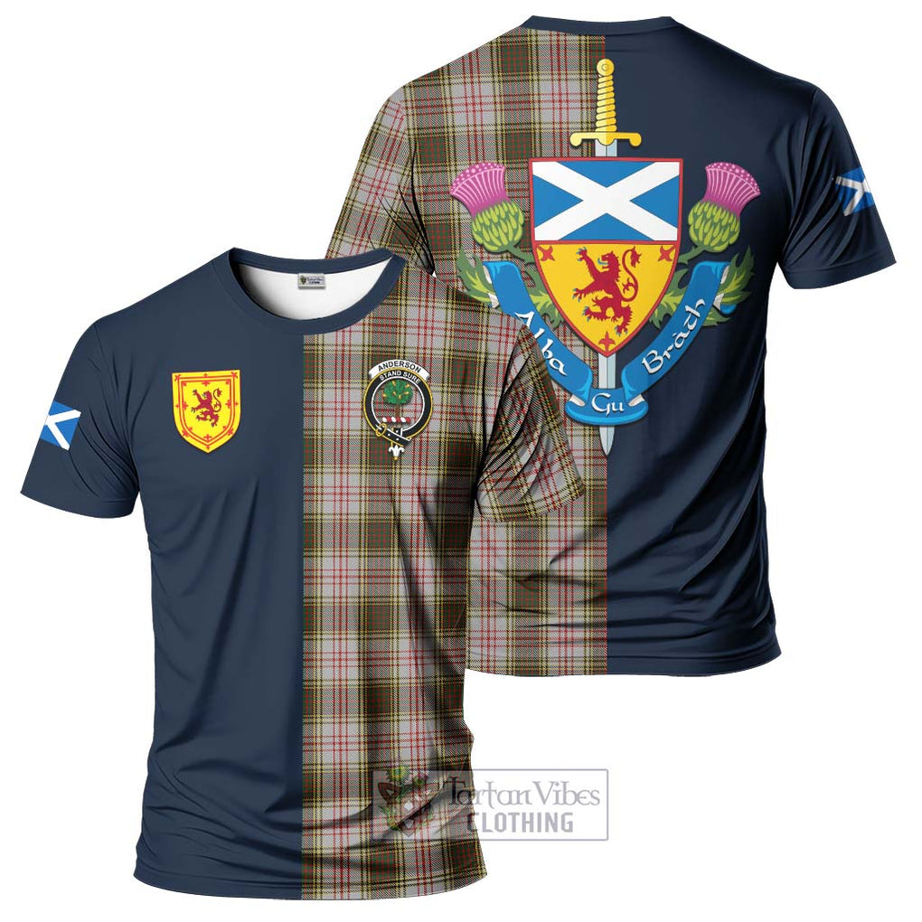 Tartan Vibes Clothing Anderson Dress Tartan T-Shirt Alba with Scottish Lion Royal Arm Half Style