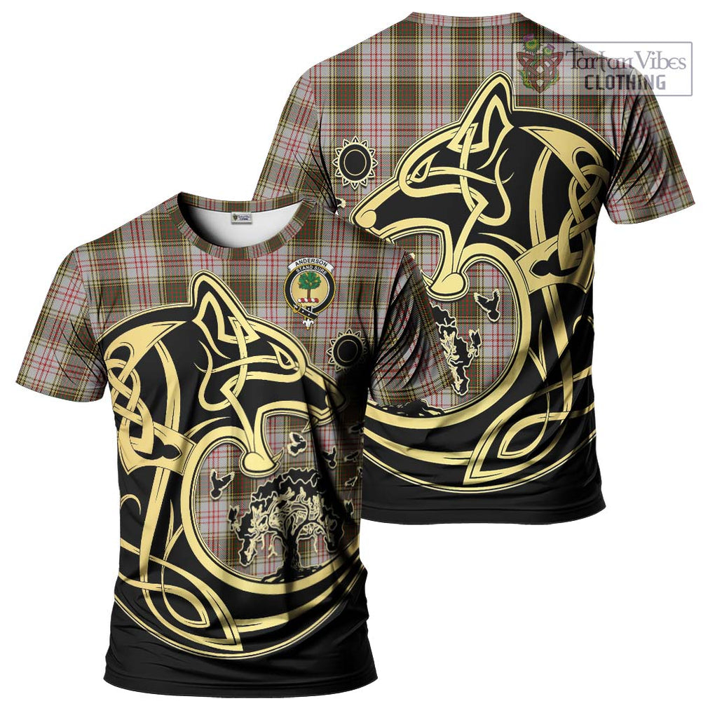 Anderson Dress Tartan T-Shirt with Family Crest Celtic Wolf Style Kid's Shirt - Tartan Vibes Clothing