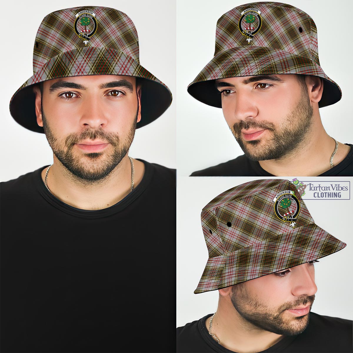 Tartan Vibes Clothing Anderson Dress Tartan Bucket Hat with Family Crest