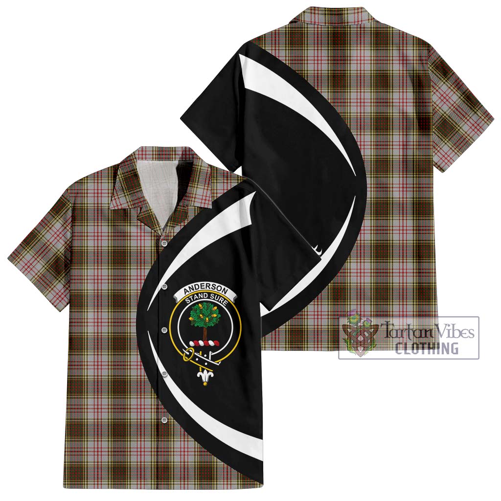 Anderson Dress Tartan Short Sleeve Button Up with Family Crest Circle Style Kid - Tartan Vibes Clothing