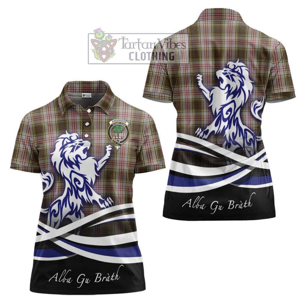 Anderson Dress Tartan Women's Polo Shirt with Alba Gu Brath Regal Lion Emblem Women - Tartanvibesclothing Shop