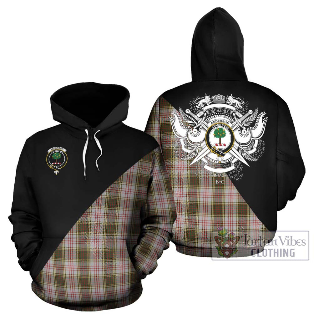 Anderson Dress Tartan Hoodie with Family Crest and Military Logo Style Zip Hoodie - Tartanvibesclothing Shop