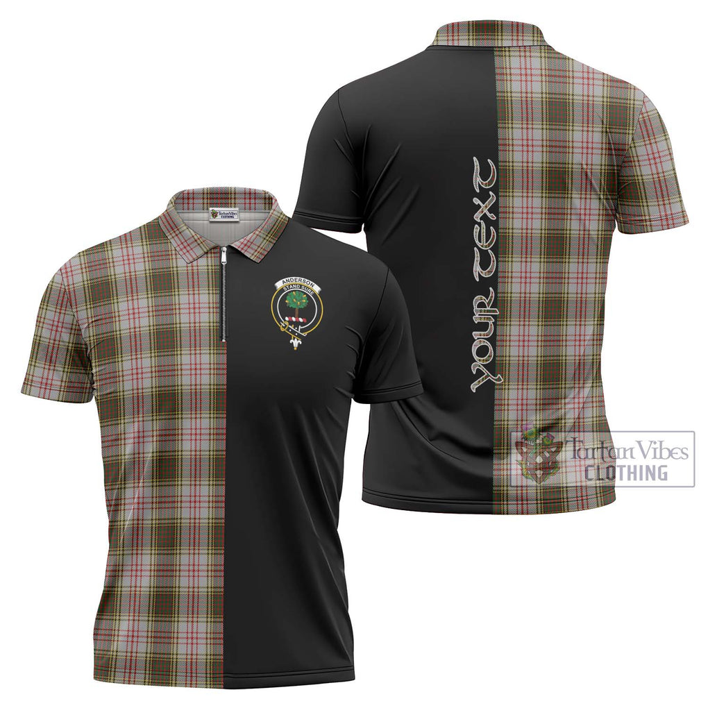 Anderson Dress Tartan Zipper Polo Shirt with Family Crest and Half Of Me Style Unisex - Tartanvibesclothing Shop