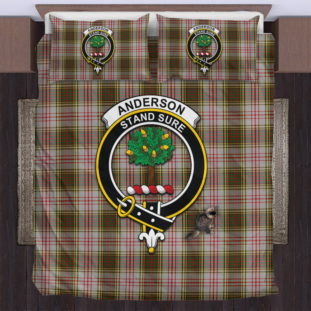 Anderson Dress Tartan Bedding Set with Family Crest US Bedding Set - Tartan Vibes Clothing