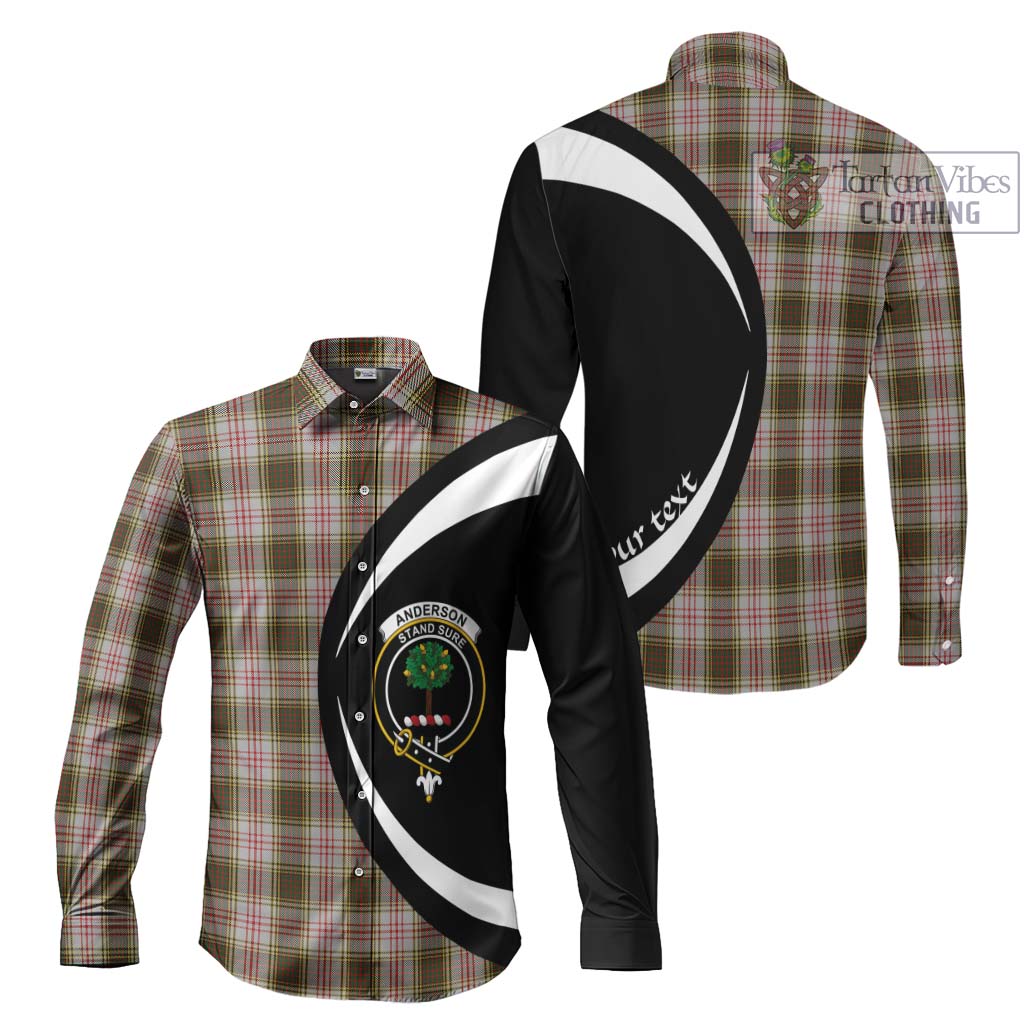 Tartan Vibes Clothing Anderson Dress Tartan Long Sleeve Button Up with Family Crest Circle Style