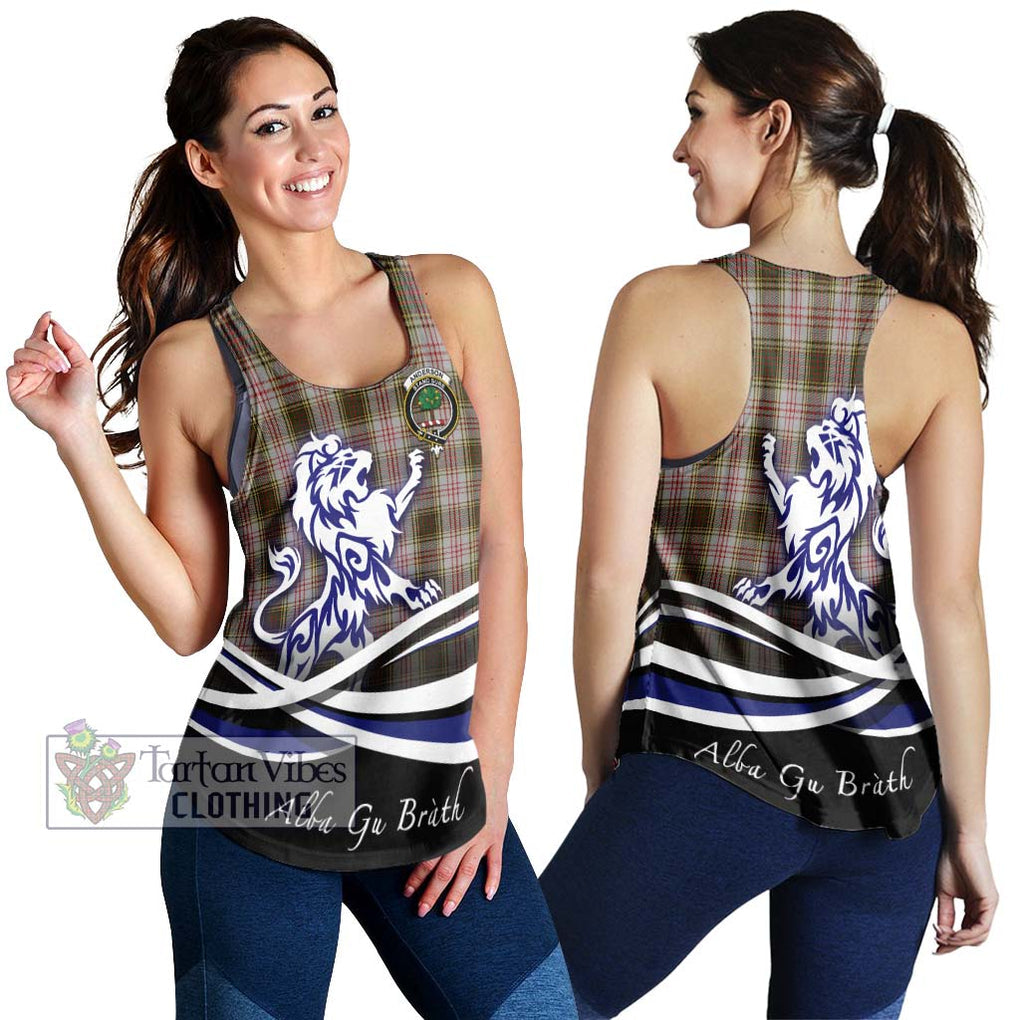 Anderson Dress Tartan Women's Racerback Tanks with Alba Gu Brath Regal Lion Emblem 4XL - Tartanvibesclothing Shop