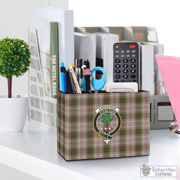 Anderson Dress Tartan Pen Holder with Family Crest