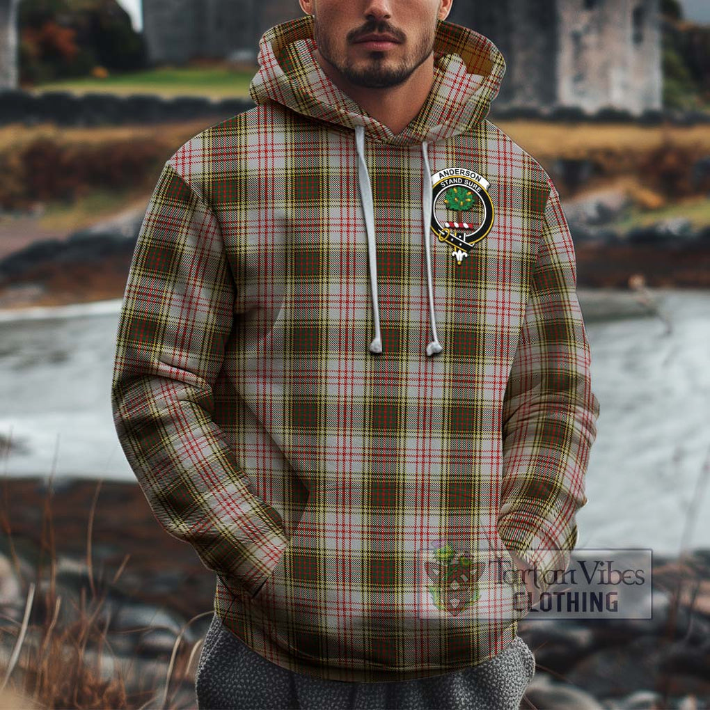 Anderson Dress Tartan Cotton Hoodie with Family Crest Pullover Hoodie XS - Tartan Vibes Clothing