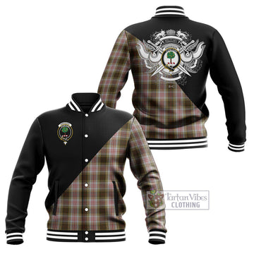 Anderson Dress Tartan Baseball Jacket with Family Crest and Military Logo Style