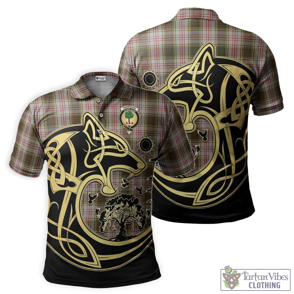 Anderson Dress Tartan Polo Shirt with Family Crest Celtic Wolf Style Kid - Tartanvibesclothing Shop