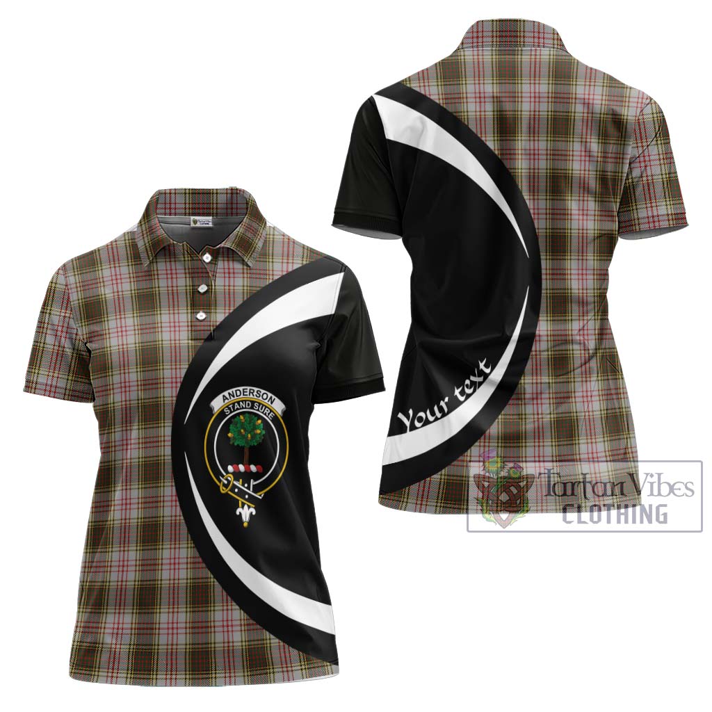 Anderson Dress Tartan Women's Polo Shirt with Family Crest Circle Style Women - Tartan Vibes Clothing