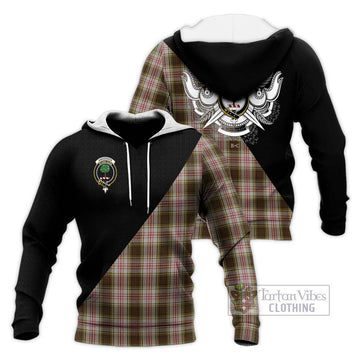 Anderson Dress Tartan Knitted Hoodie with Family Crest and Military Logo Style