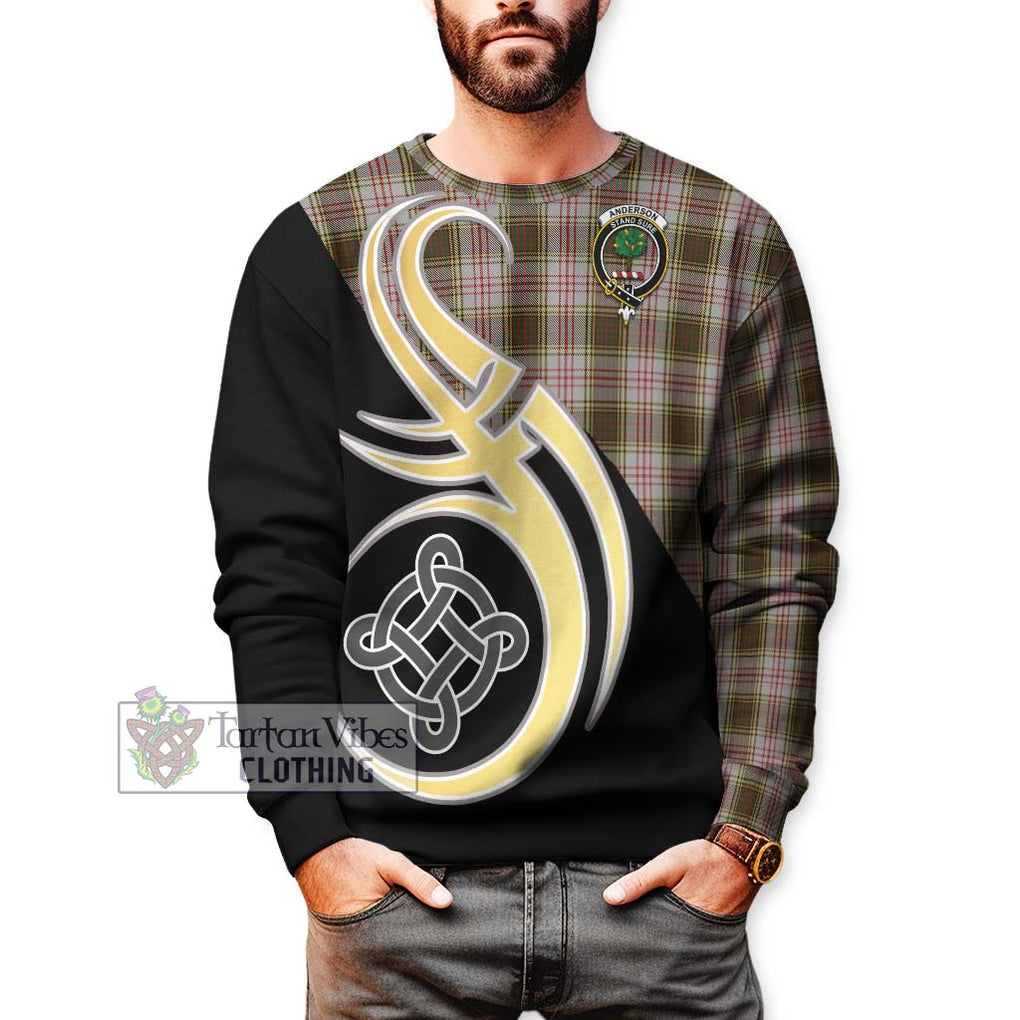 Anderson Dress Tartan Sweatshirt with Family Crest and Celtic Symbol Style Unisex - Tartan Vibes Clothing