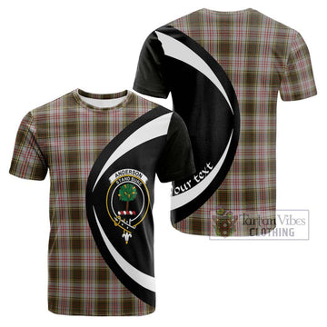 Anderson Dress Tartan Cotton T-shirt with Family Crest Circle Style