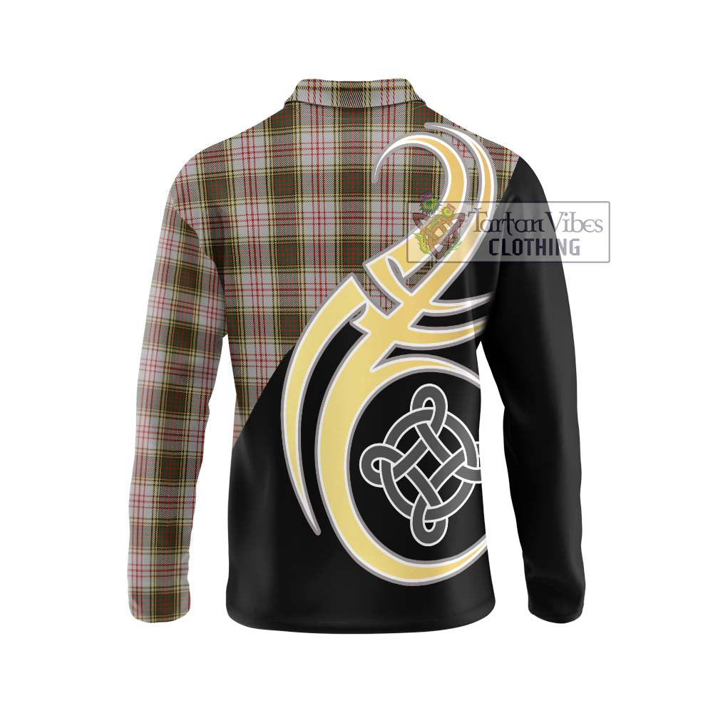 Anderson Dress Tartan Long Sleeve Polo Shirt with Family Crest and Celtic Symbol Style - Tartan Vibes Clothing