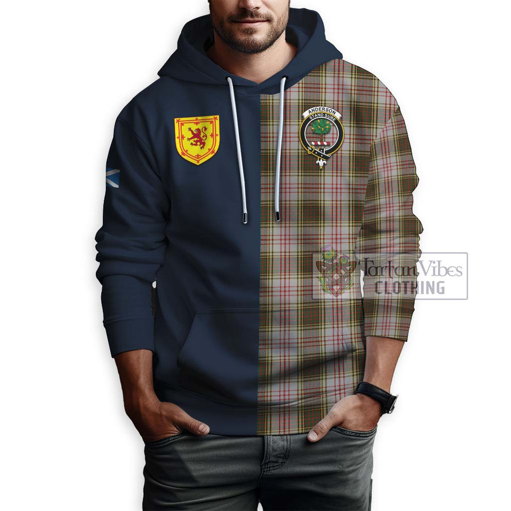 Tartan Vibes Clothing Anderson Dress Tartan Hoodie with Scottish Lion Royal Arm Half Style