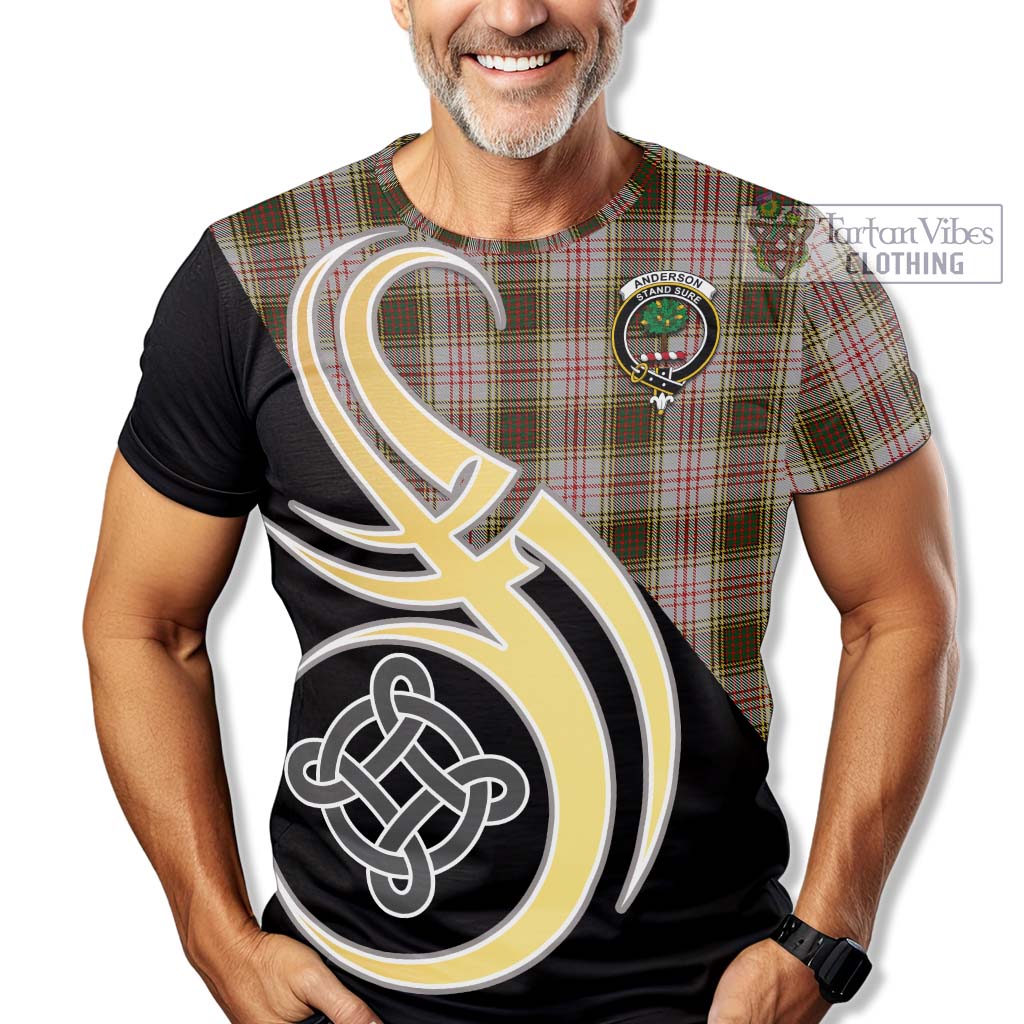 Tartan Vibes Clothing Anderson Dress Tartan T-Shirt with Family Crest and Celtic Symbol Style